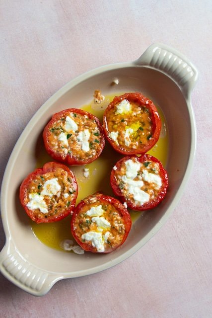 Mediterranian Inspired Stuffed Tomatoes