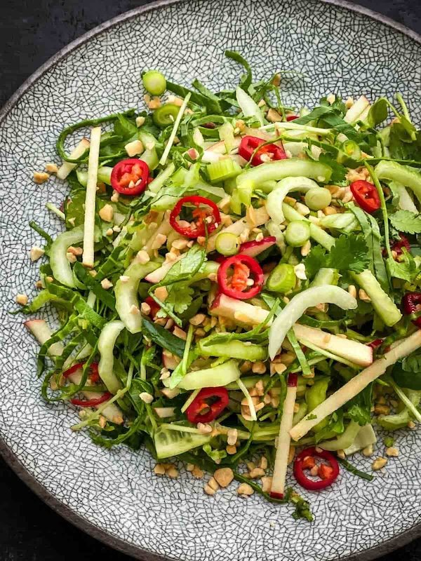 Pak choy salad coriander lime dressing