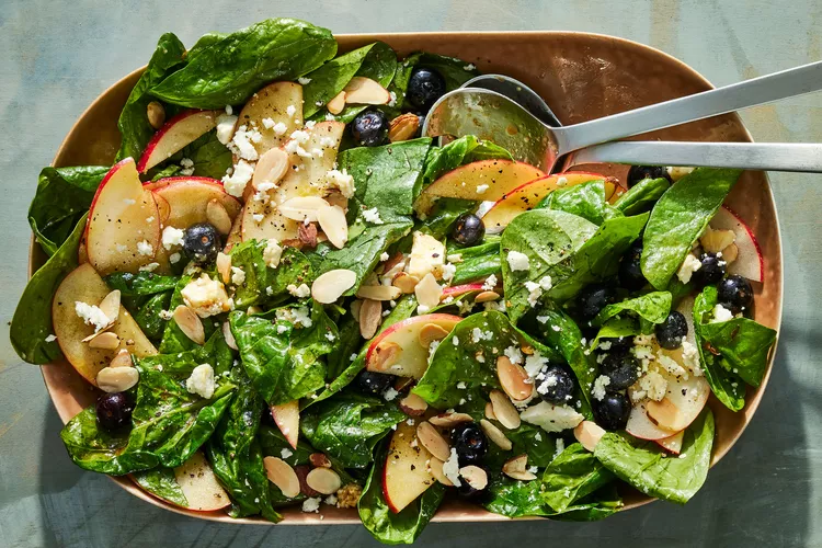 Spinach salad with warm maple dressing ft recipe1222 8b8cf81cd7a34ccbba76511c3b32b89a