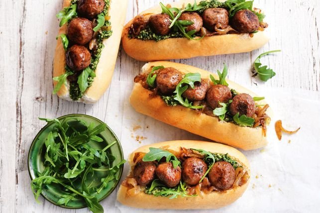 Meatball subs with caramelised fennel rocket pesto 1980x1320 130629 1