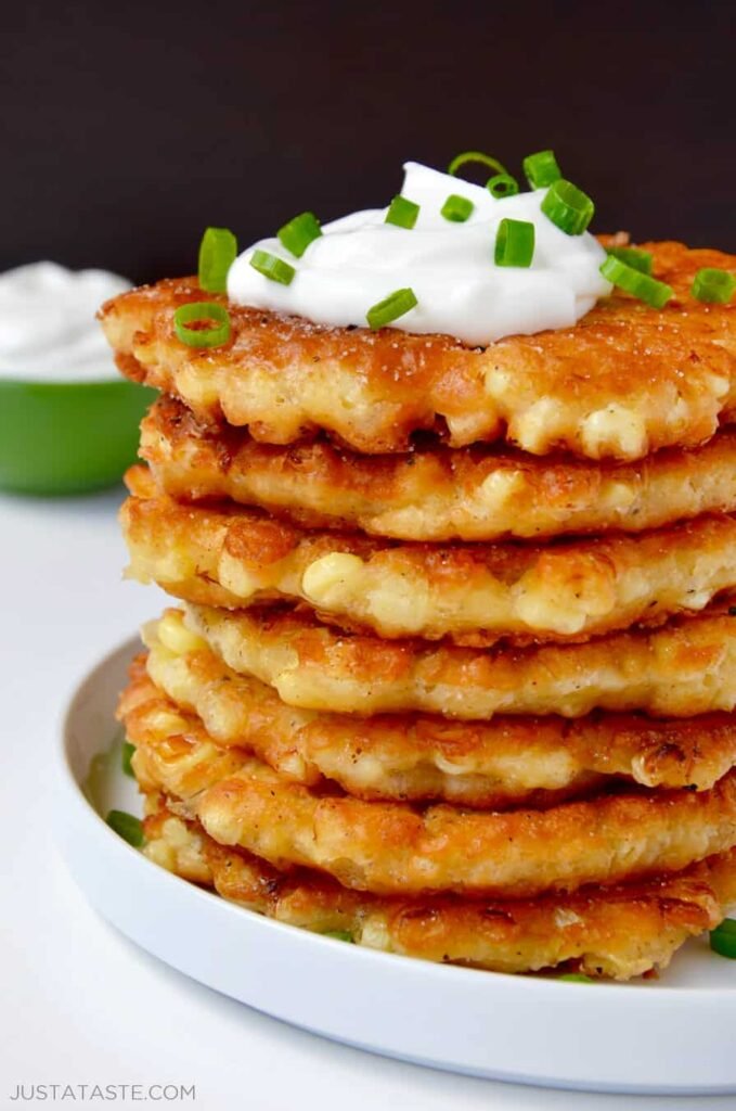 Quick easy corn fritters photo