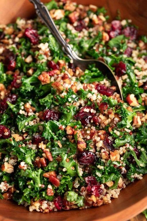 Red Kale and Quinoa Salad with Feta