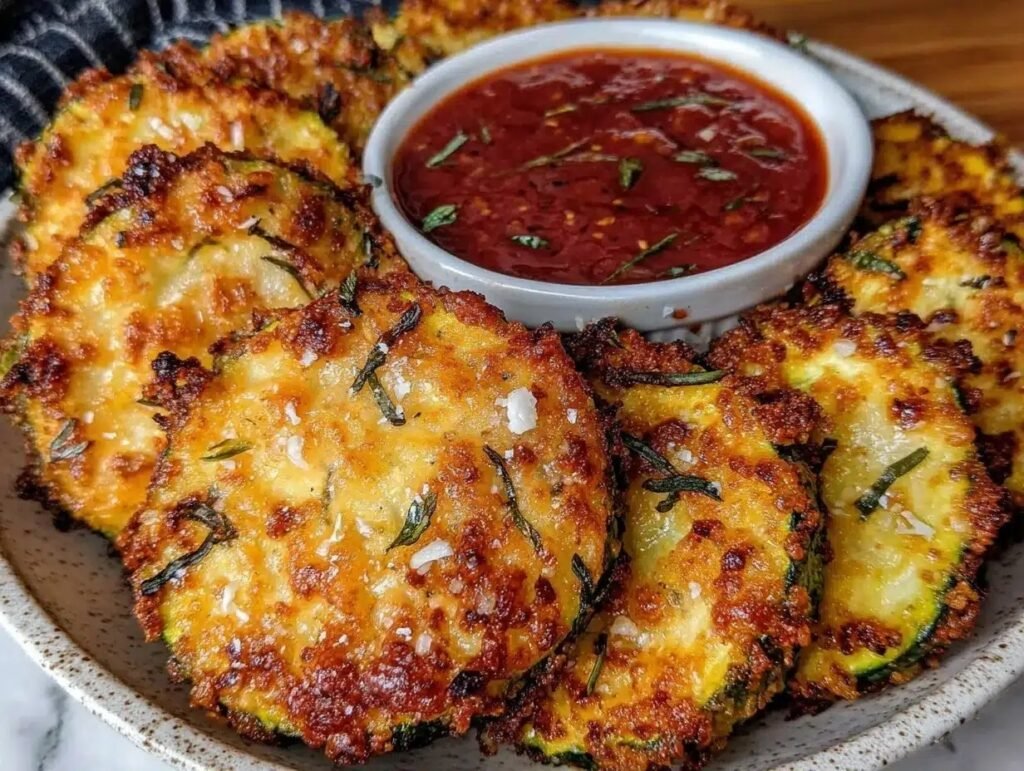 Baked parmesan zucchini rounds preparation copy