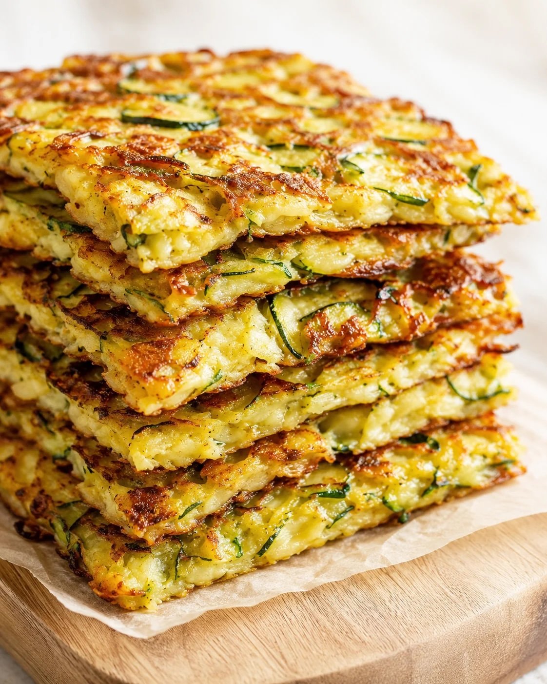 Crispy zucchini fritter stack copy