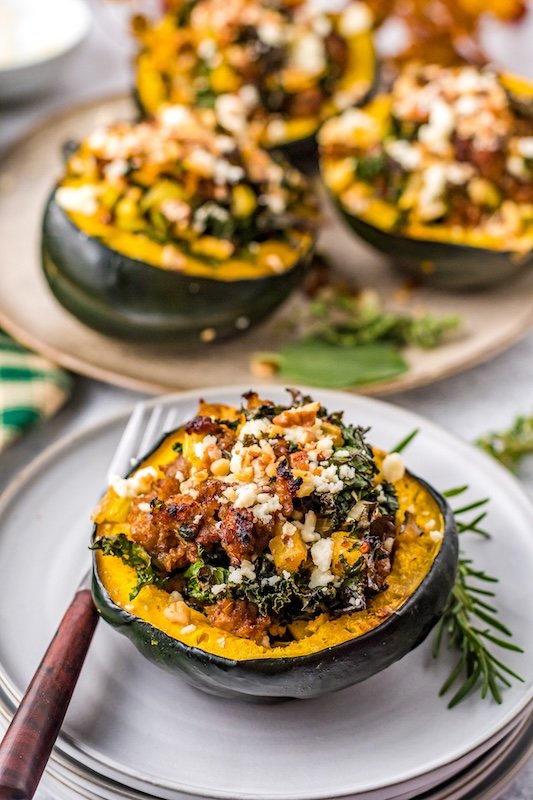 Sausage Stuffed Acorn Squash